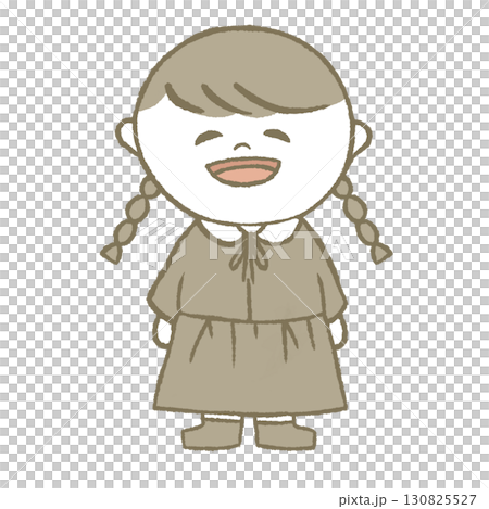 Girl in a dress with braids Girl in a dress with braids 130825527