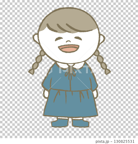 Girl in a dress with braids 130825531