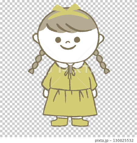 Girl in a dress with braids 130825532