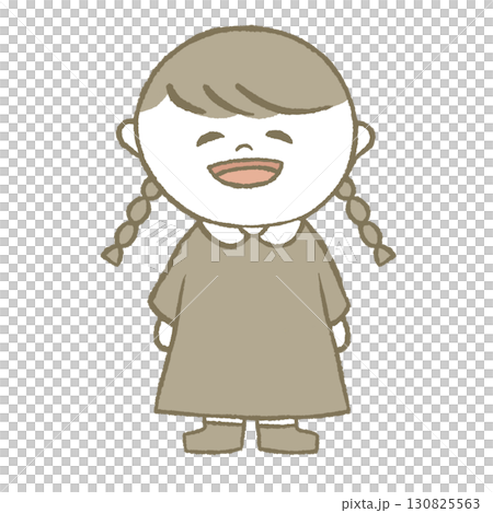 Girl in a dress with braids 130825563