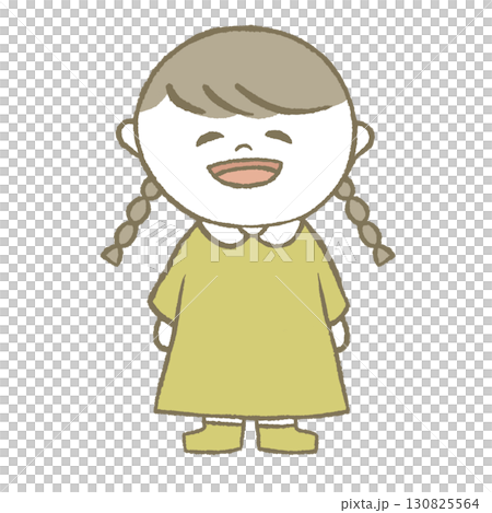 Girl in a dress with braids Girl in a dress with braids 130825564