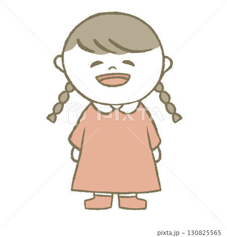 ワンピースを着た女の子 三つ編み ワンピースを着た女の子 三つ編み 130825565