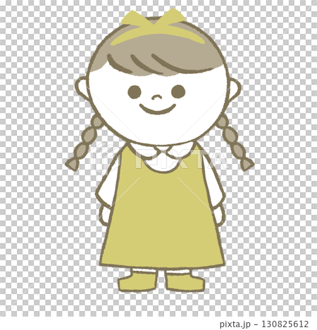 Girl in a dress with braids 130825612
