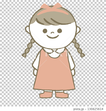 Girl in a dress with braids 130825614