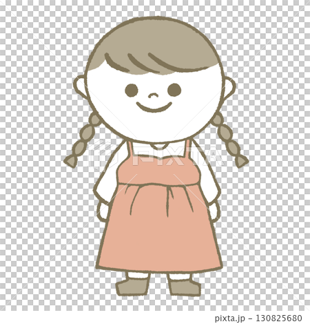 Girl in a dress with braids 130825680