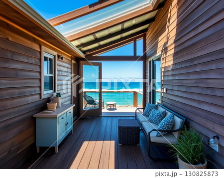 Coastal Retreat: Expansive Deck with Ocean Views 130825873