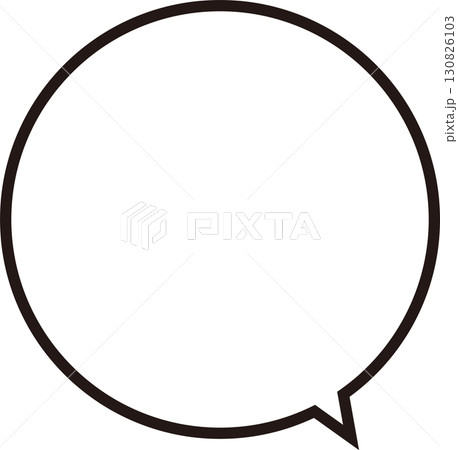 シンプルな正円の丸いふきだし。黒い枠線。広いテキストスペースで使いやすい。 シンプルな正円の丸いふきだし。黒い枠線。広いテキストスペースで使いやすい。 130826103