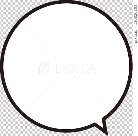 シンプルな正円の丸いふきだし。黒い枠線。広いテキストスペースで使いやすい。 シンプルな正円の丸いふきだし。黒い枠線。広いテキストスペースで使いやすい。 130826103