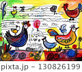 子供が描いたような鶏のイラスト 130826199