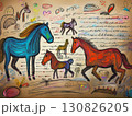 子供が描いたような馬の絵 130826205