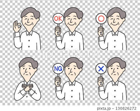 OK・NGサイン/〇・×サインを出す男性 130826272