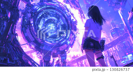 機械の街の少女 130826737