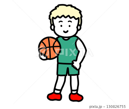 バスケをする男の子　金髪 130826755