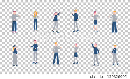 秋を過ごす人々のイラストセット 秋を過ごす人々のイラストセット 130826995