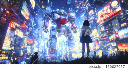 未来都市に住む女の子 130827037
