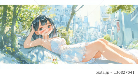 未来都市に住む女の子 130827041