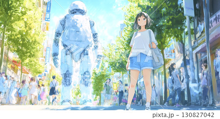 未来都市に住む女の子 130827042