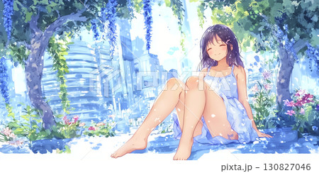 未来都市に住む女の子 130827046