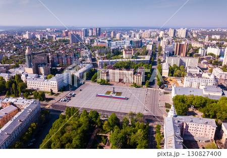 Center of Voronezh with Lenin Square and panel buildings, 130827400