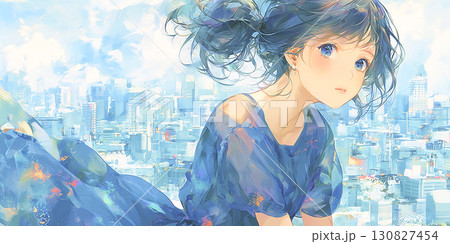 こちらの様子を伺う女の子 130827454