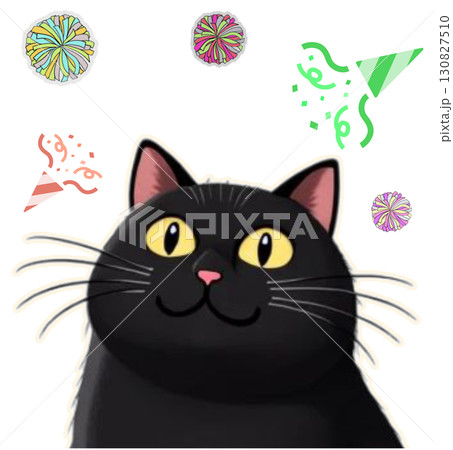 black and white cat with ball of soccer ball 130827510