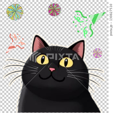 black and white cat with ball of soccer ball 130827510
