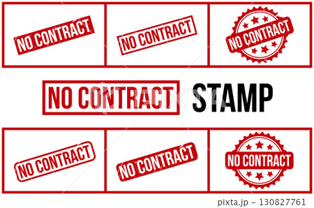 No Contract Rubber Stamp Set Vector 130827761