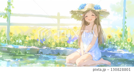 くつろぐ女の子 130828801