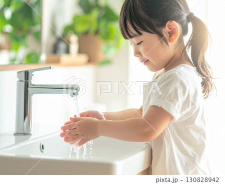 手洗い　子ども　洗面台 130828942