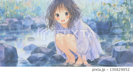 水浴びする女の子 130829052