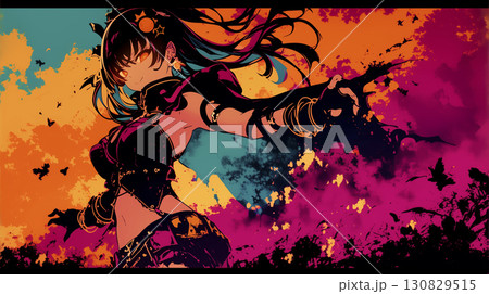 ハロウィンを楽しむ女の子 130829515