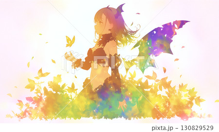 ハロウィンを楽しむ女の子 ハロウィンを楽しむ女の子 130829529