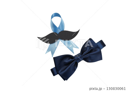 Ribbon with mustache denotes prostate awareness, isolated, PNG Ribbon with mustache denotes prostate awareness, isolated, PNG 130830061