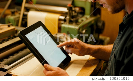 A young professional using a tablet during a workshop. Digital learning, professional development, technology 130831013