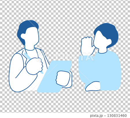 Vector illustration of a patient consulting a doctor Vector illustration of a patient consulting a doctor 130831460