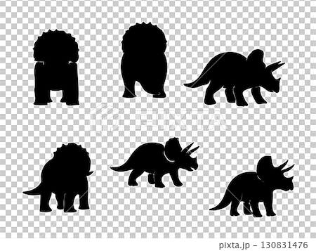Triceratops silhouette set illustration 130831476