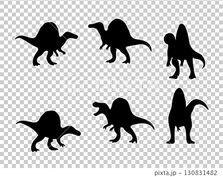Spinosaurus silhouette set illustration Spinosaurus silhouette set illustration 130831482