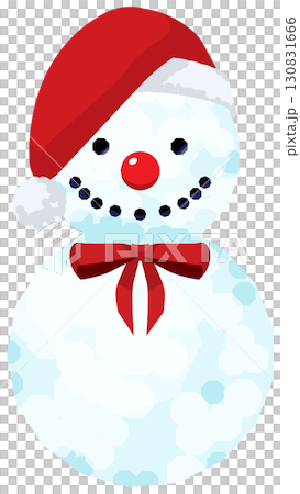 Two-tiered snowman and lots of fun decorations 130831666