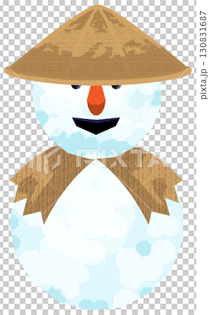Two-tiered snowman and lots of fun decorations 130831687
