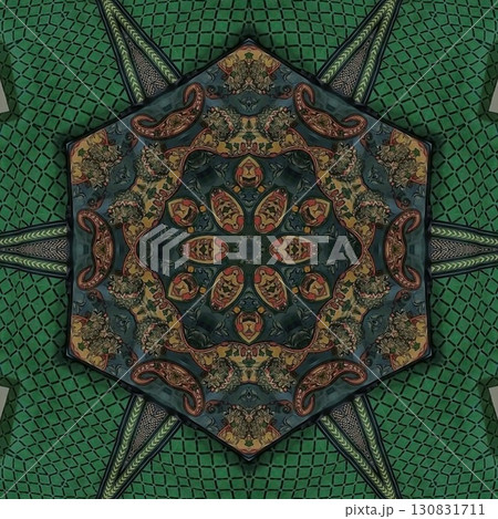 Turkish embroidery and batik art work for screen printing carpet, rug, fabric, tiles and flooring. Pattern design for the home decor, wrapping paper, curtains, wall covering etc 130831711