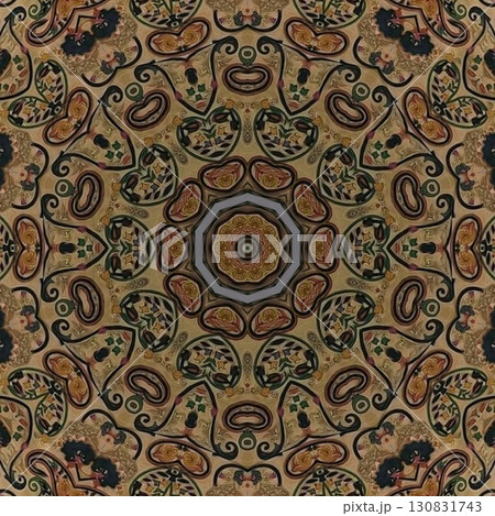 Turkish embroidery and batik art work for screen printing carpet, rug, fabric, tiles and flooring. Pattern design for the home decor, wrapping paper, curtains, wall covering etc 130831743