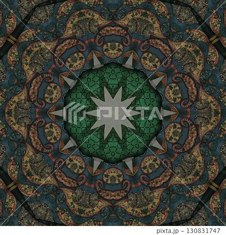 Turkish embroidery and batik art work for screen printing carpet, rug, fabric, tiles and flooring. Pattern design for the home decor, wrapping paper, curtains, wall covering etc 130831747