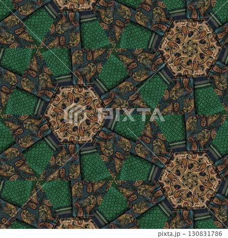 Turkish embroidery and batik art work for screen printing carpet, rug, fabric, tiles and flooring. Pattern design for the home decor, wrapping paper, curtains, wall covering etc 130831786