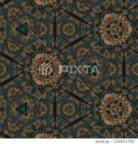 Turkish embroidery and batik art work for screen printing carpet, rug, fabric, tiles and flooring. Pattern design for the home decor, wrapping paper, curtains, wall covering etc 130831792