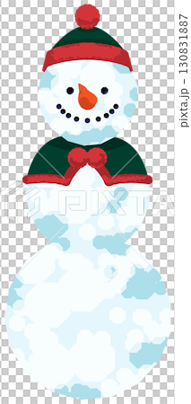 雪だるま三段、いろんな帽子で楽しく 130831887