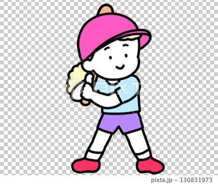 Smiling blonde girl holding a bat Smiling blonde girl holding a bat 130831973