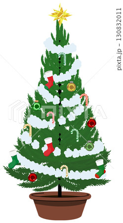 クリスマスツリー豪華装飾、夢のように華やか 130832011