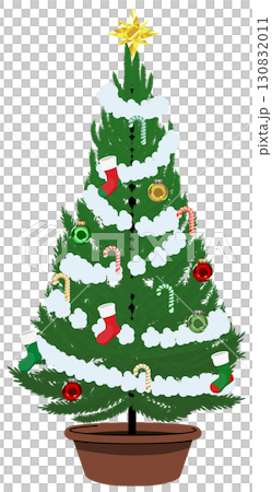 クリスマスツリー豪華装飾、夢のように華やか 130832011