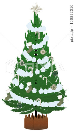 クリスマスツリー豪華装飾、夢のように華やか 130832016