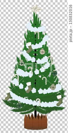 クリスマスツリー豪華装飾、夢のように華やか 130832016